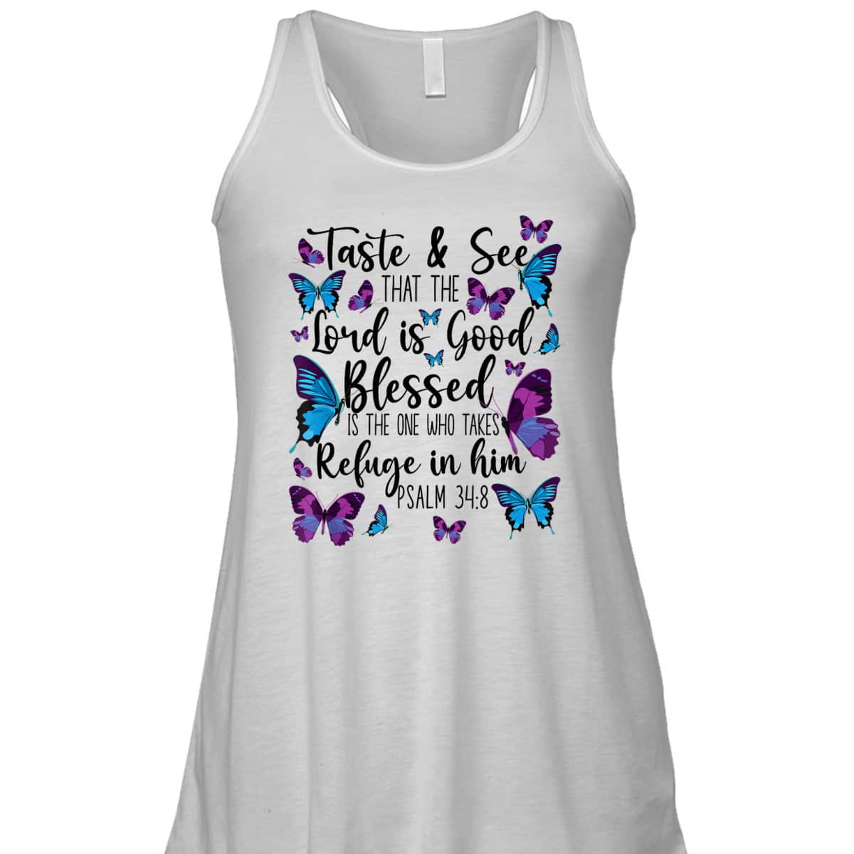 Christian Bible Verse T-Shirt Butterfly Psalm 34:8 The Lord Is Good Christian Bible Verse T-Shirt Butterfly Psalm 34:8 The Lord Is Good