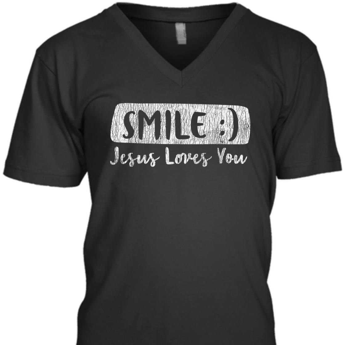 Vintage Smile Jesus Loves You T-Shirt Inspiration Gift For Jesus Lovers