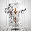 I Love Jesus Baseball Jersey Cross Flower Pattern Christian Faith Gift For Believers