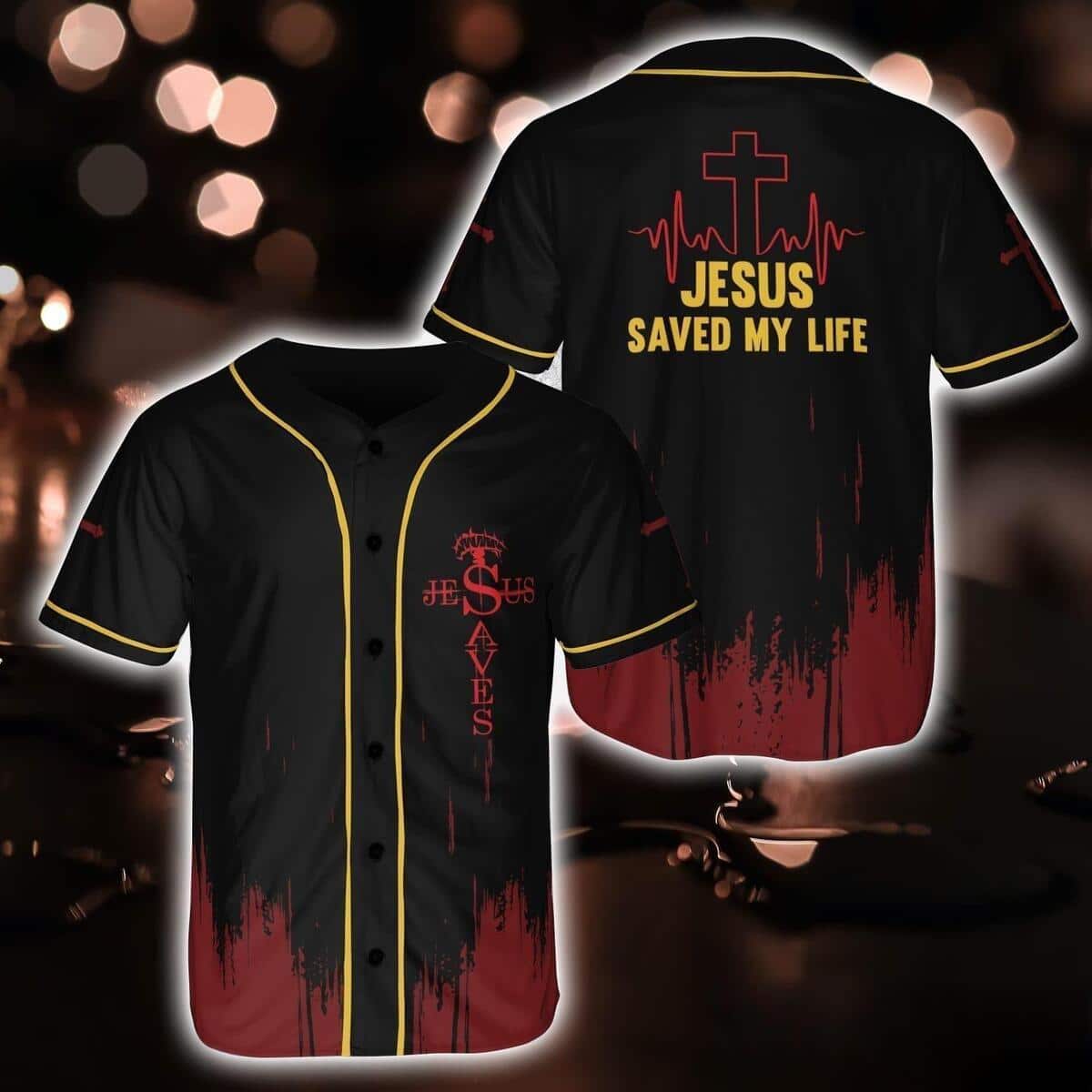Jesus Saved My Life Baseball Jersey Christian Faith Gift For Friend