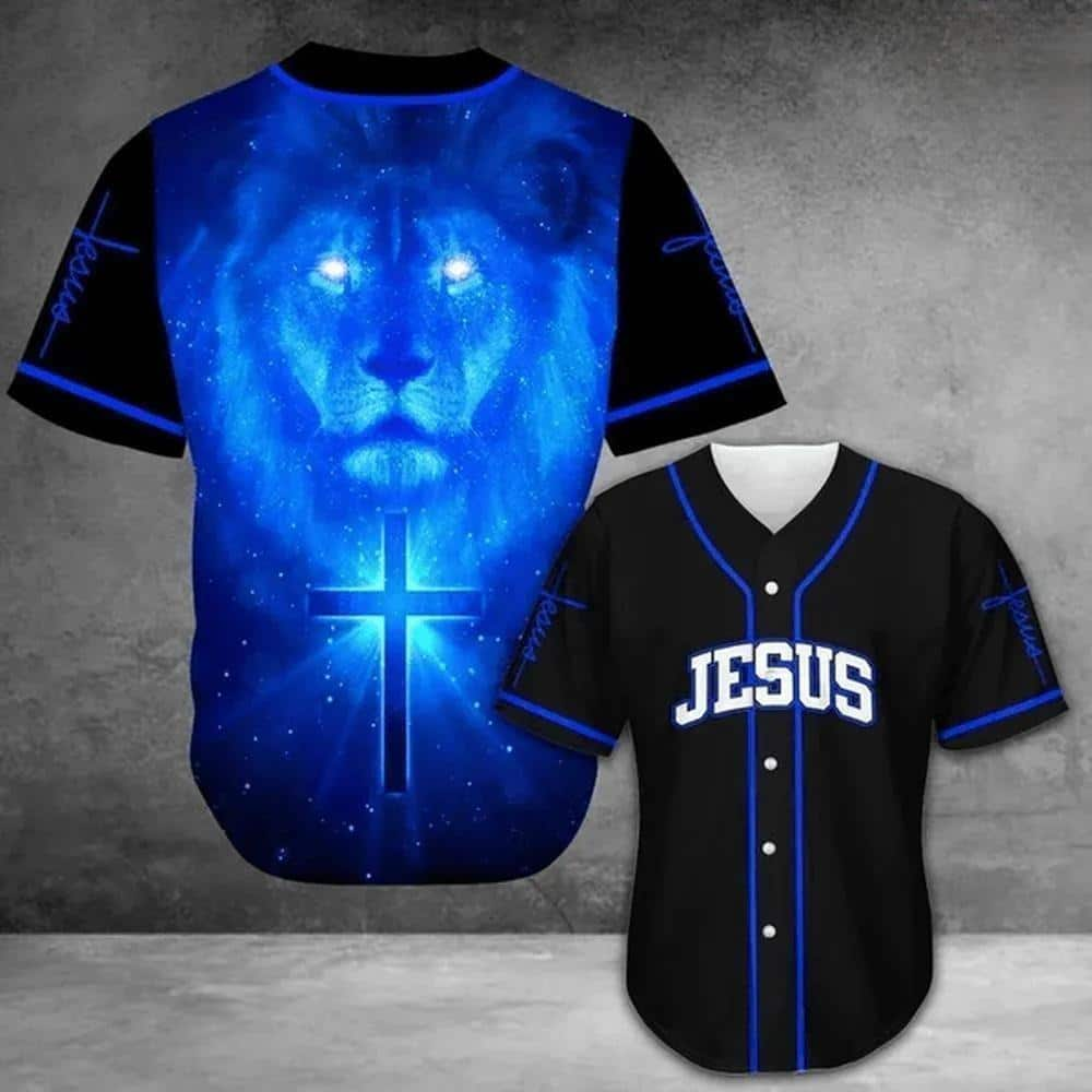 Lion King And Jesus Christian Cross Religious Baseball Jersey Gift For Christians