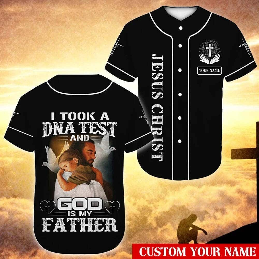 Personalized Christian Funny Baseball Jersey I Took A DNA Test And God Is My Father