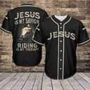 Jesus Is My Savior Baseball Jersey Riding Is My Therapy Funny Christian Gift For Biker Jesus Is My Savior Baseball Jersey Riding Is My Therapy Funny Christian Gift For Biker