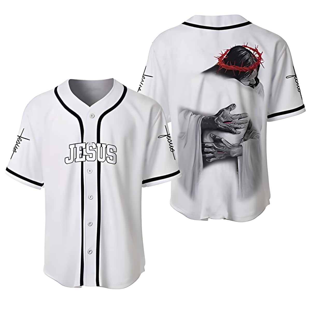 Jesus Saved My Life Baseball Jersey Religious Gift For Christians