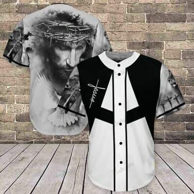 Jesus Christian Baseball Jersey Unique Black And White Religious Gift For Friends