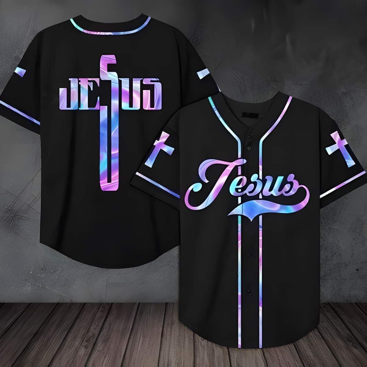 Christian Baseball Jersey Hologram Jesus Cross Best Faith Gift For Christians