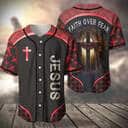 Red Baseball Jersey Faith Over Fear Christian Faith Gift For Believers Red Baseball Jersey Faith Over Fear Christian Faith Gift For Believers