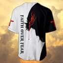 Christian Baseball Jersey Faith Over Fear Religious Gift For Christians Christian Baseball Jersey Faith Over Fear Religious Gift For Christians