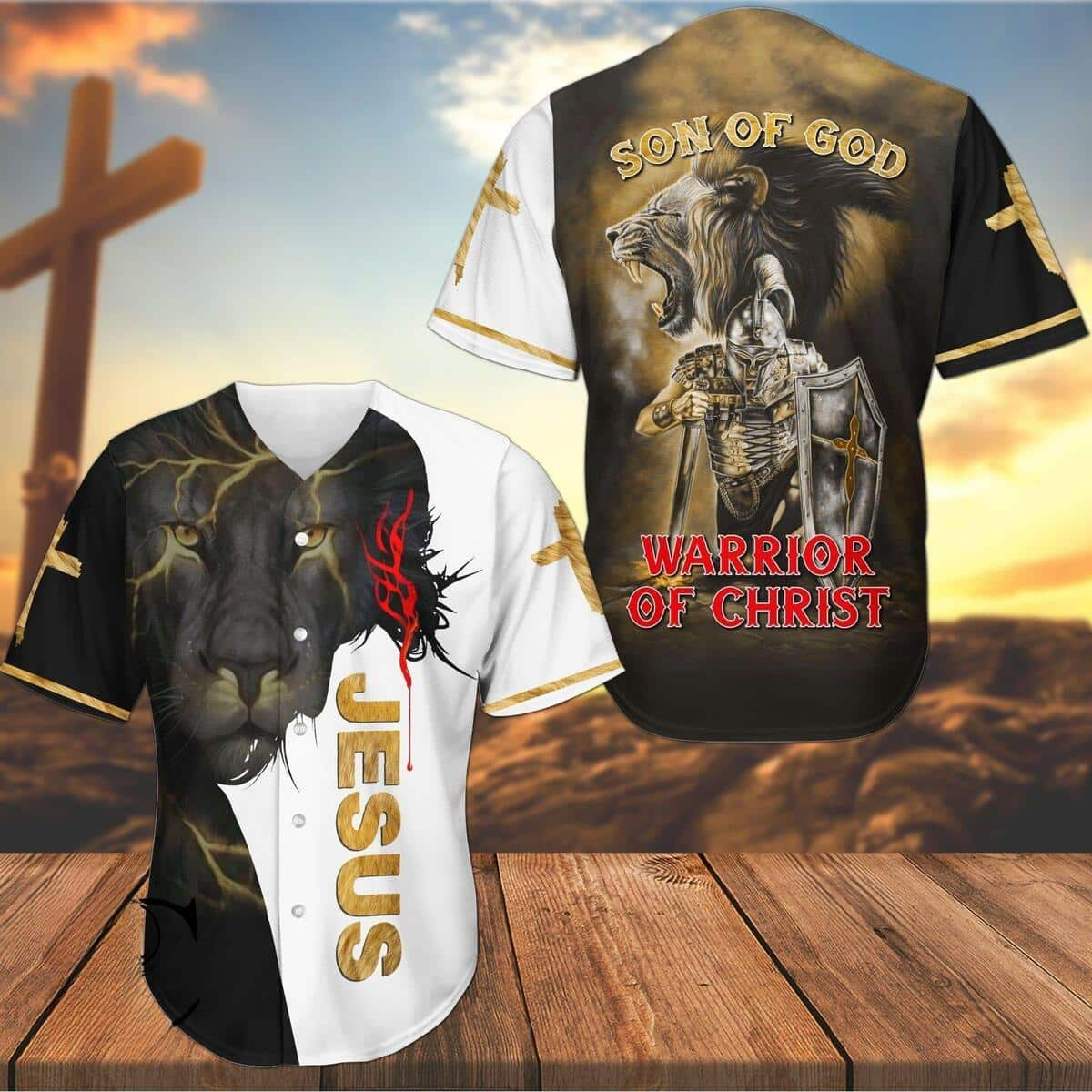 Christian Baseball Jersey Lion Son Of God Warrior Of Christ Christian Religious Gift