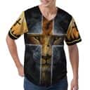 Way Maker Promise Keeper Light In The Darkness Lion Jesus Christian Cross Baseball Jersey
