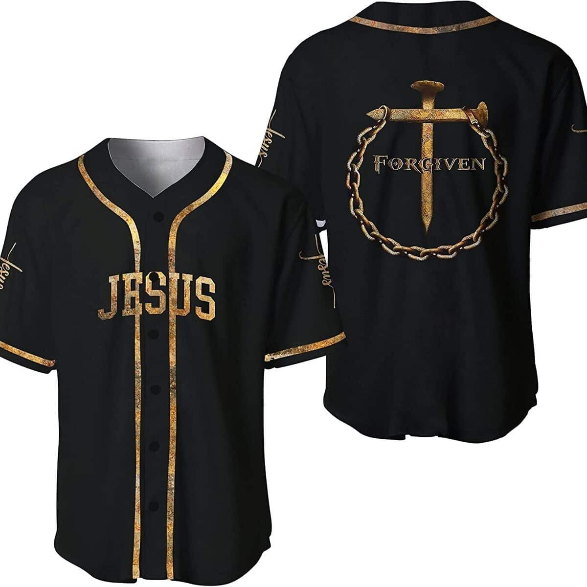 Christian Baseball Jersey Forgiven Christian Cross Religious Gift For Jesus Lover