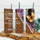Personalized May The Lord Make His Face Bible Verse Christian Skinny Tumbler