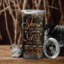 Personalized Christian Tumbler She Who Kneels Before God Can Stand Before Anyone