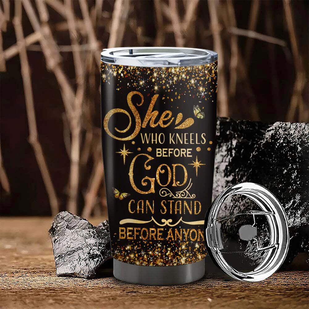 Personalized Christian Tumbler She Who Kneels Before God Can Stand Before Anyone Personalized Christian Tumbler She Who Kneels Before God Can Stand Before Anyone