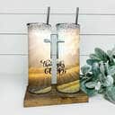 Thanks God Cross Jesus Awesome Religious Skinny Tumbler For Christians