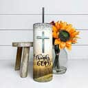 Thanks God Cross Jesus Awesome Religious Skinny Tumbler For Christians Thanks God Cross Jesus Awesome Religious Skinny Tumbler For Christians
