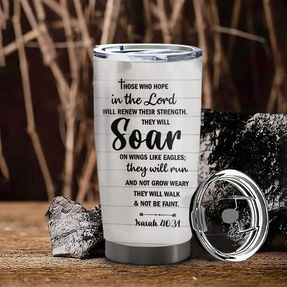 Personalized Christian Tumbler Those Who Hope In The Lord Bible Verse Religious Gift Personalized Christian Tumbler Those Who Hope In The Lord Bible Verse Religious Gift