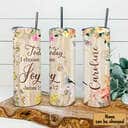 Personalized Christian Bible Verse Skinny Tumbler Today I Choose Joy James 1:2