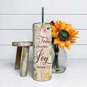 Personalized Christian Bible Verse Skinny Tumbler Today I Choose Joy James 1:2
