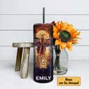 Personalized Christian Bible Verse Skinny Tumbler Walk By Faith Even When You Cannot See