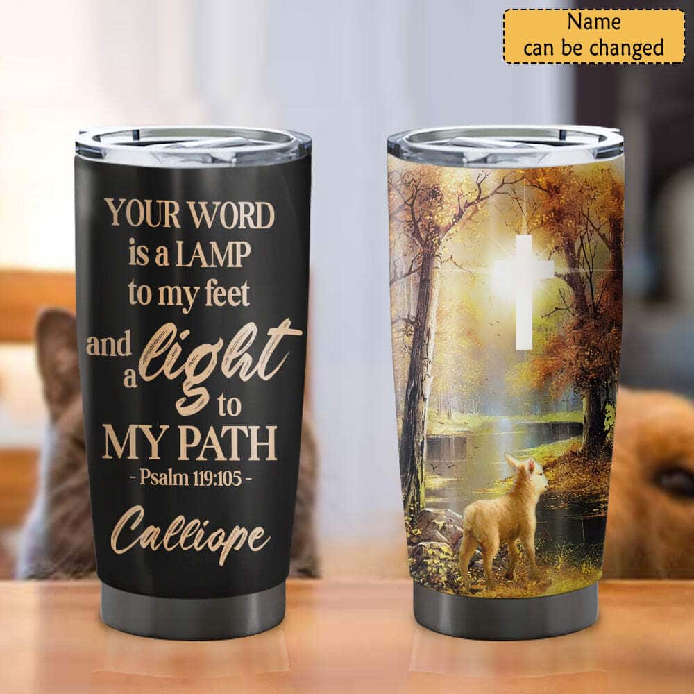 Personalized Christian Bible Verse Tumbler You Word Is A Lamp