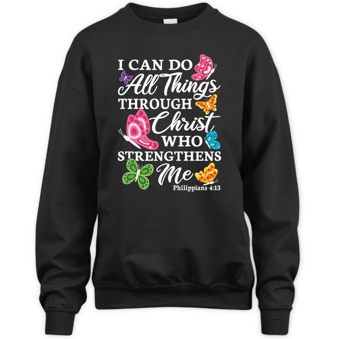 Christian Bible Verse T-Shirt I Can Do All Things Through Christ Philippians 4:13 For Believers