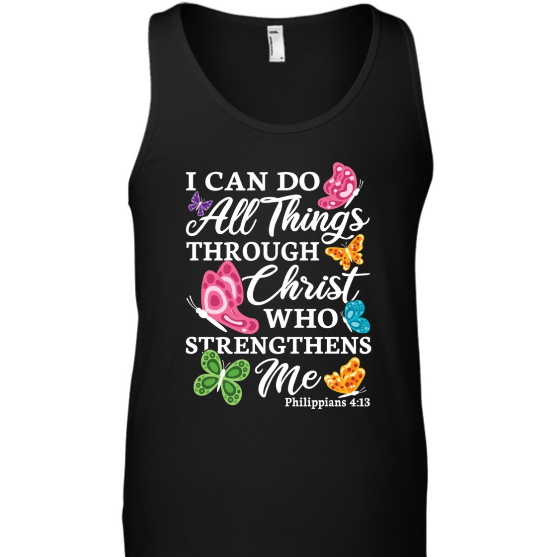 Christian Bible Verse T-Shirt I Can Do All Things Through Christ Philippians 4:13 For Believers