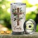 Personalized Christian Tumbler Faith And Cross For God Has Not Given Us A Spirit Of Fear Bible Verse 2 Timothy 1:7