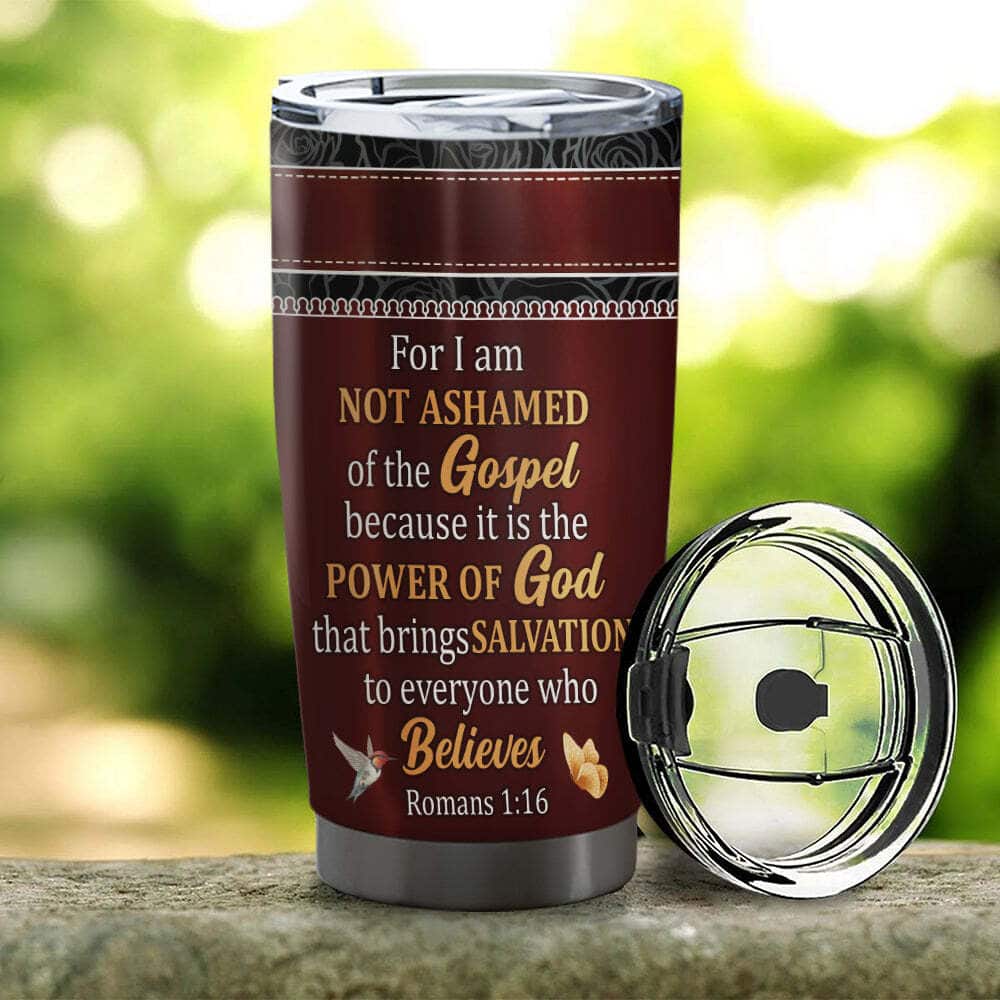 Personalized Bible Verse Tumbler For I Am Not Ashamed Of The Gospel Christian Cross Personalized Bible Verse Tumbler For I Am Not Ashamed Of The Gospel Christian Cross