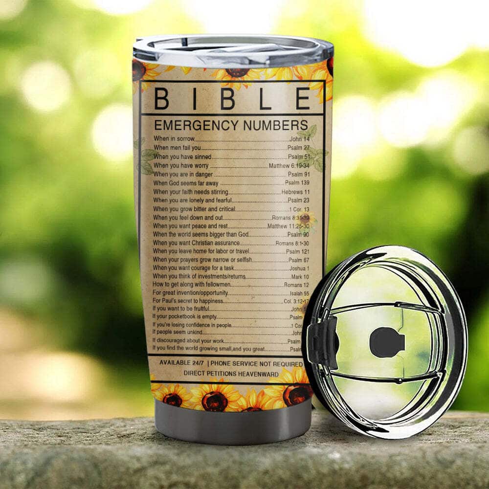 I Can Do All Things Through Christ Sunflower Bible Emergency Numbers Christian Tumbler I Can Do All Things Through Christ Sunflower Bible Emergency Numbers Christian Tumbler