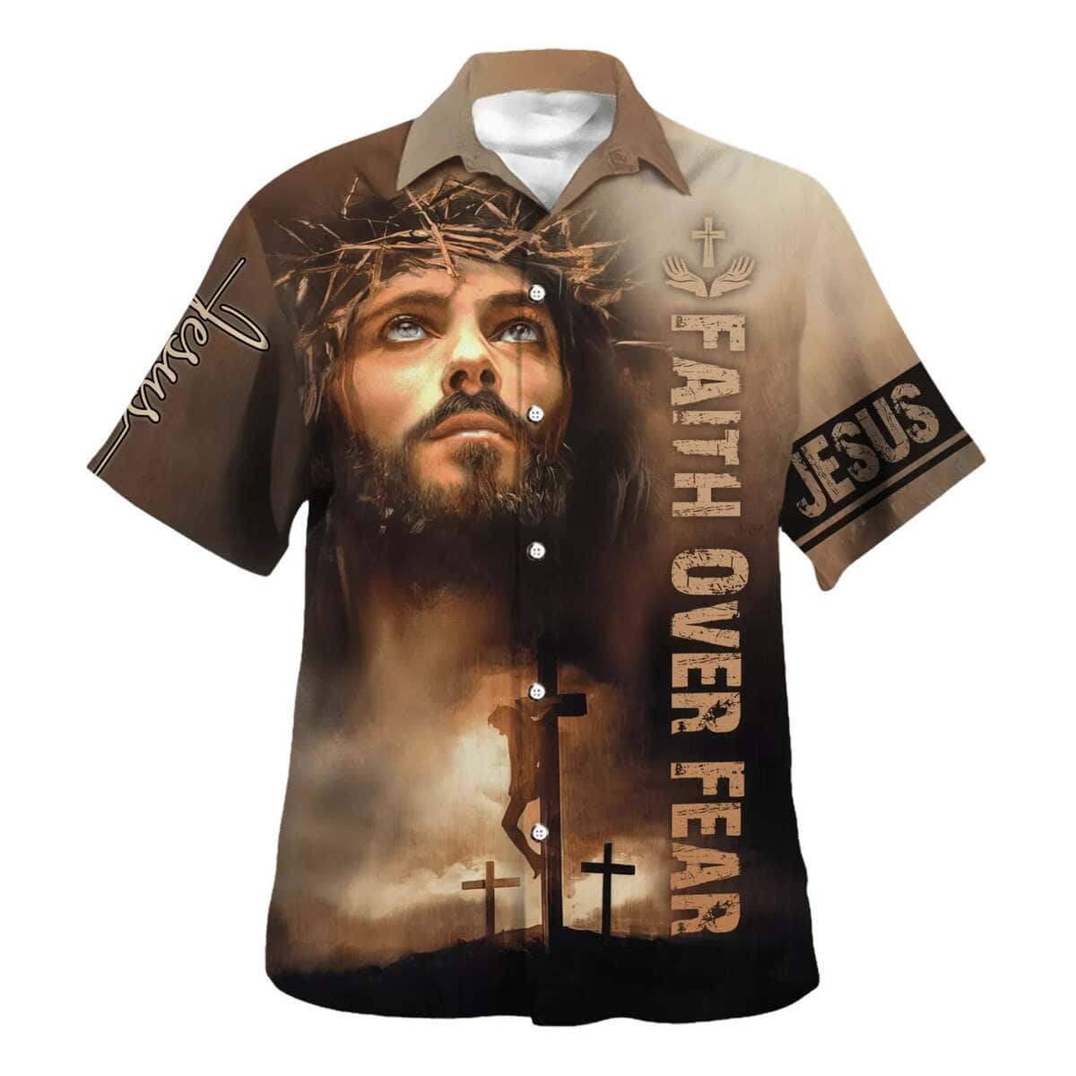 Bible Verse Jesus Cross Faith Over Fears Christian Hawaiian Shirt Bible Verse Jesus Cross Faith Over Fears Christian Hawaiian Shirt