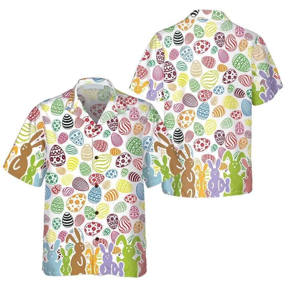 Rabbits And Easter Eggs Seamless Pattern Christian Easter Day Hawaiian Shirt Rabbits And Easter Eggs Seamless Pattern Christian Easter Day Hawaiian Shirt