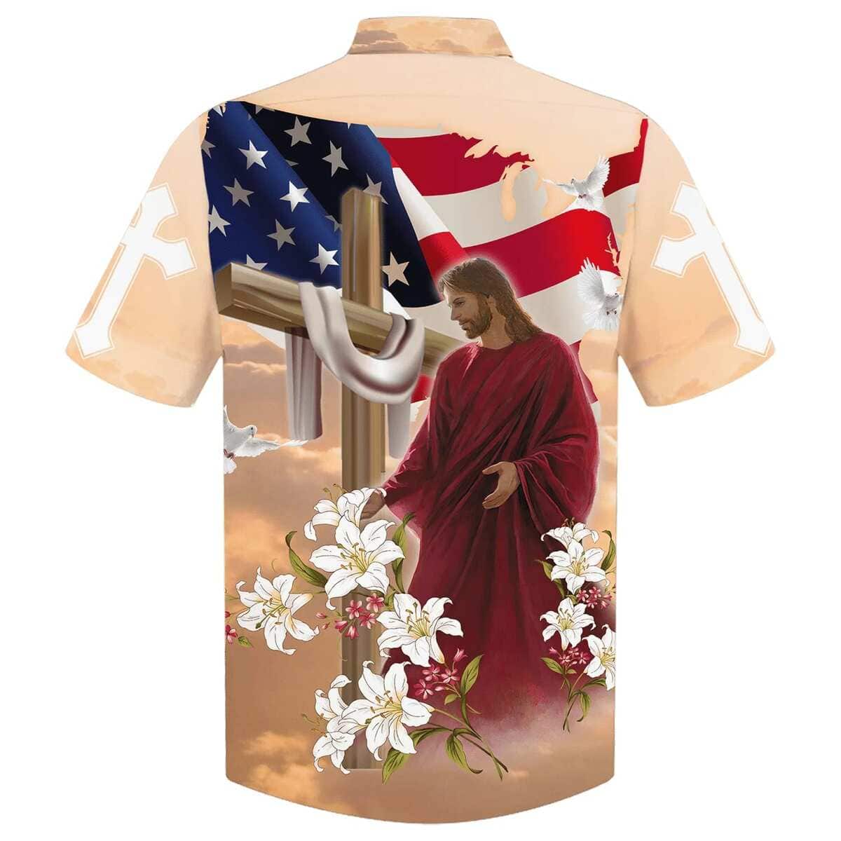 Cross With Lilies Jesus Is My Savior Best Christian Hawaiian Shirt Cross With Lilies Jesus Is My Savior Best Christian Hawaiian Shirt