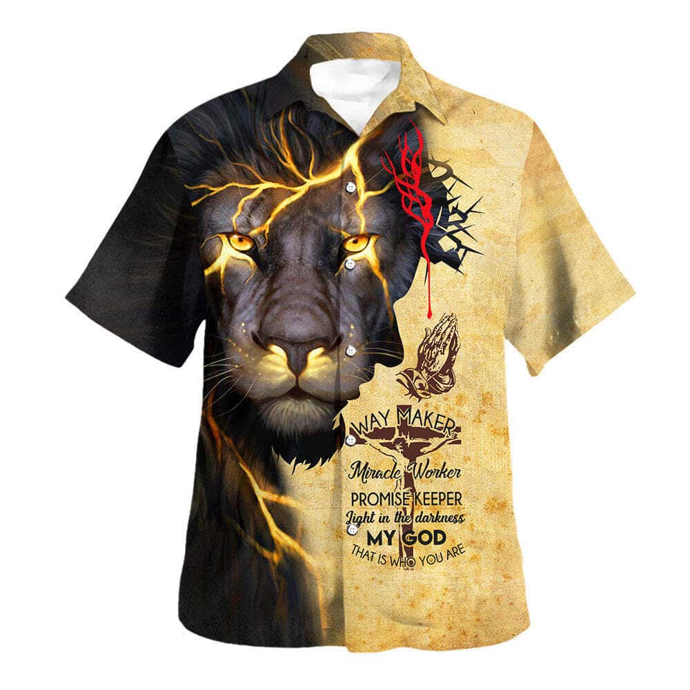 Way Maker Miracle Worker Promise Keeper Bible Verse Light In The Darkness My God That Is Who You Are Lion Christian Religious Hawaiian Shirt Way Maker Miracle Worker Promise Keeper Bible Verse Light In The Darkness My God That Is Who You Are Lion Christian Religious Hawaiian Shirt