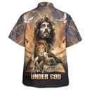 One Nation Under God Jesus Lion Cross 4th Of July Christian Religious Hawaiian Shirt