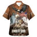 One Nation Under God 4th Of July Jesus Lion Christian Religious Hawaiian Shirt
