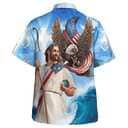 One Nation Under God Independence Day Jesus Eagle American Christian Religious Hawaiian Shirt