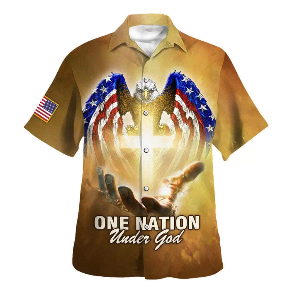 One Nation Under God American Independence Day Christian Religious Hawaiian Shirt One Nation Under God American Independence Day Christian Religious Hawaiian Shirt