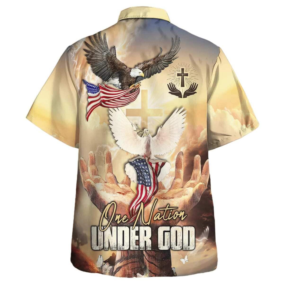 4th Of July One Nation Under God American Eagle Christian Religious Hawaiian Shirt