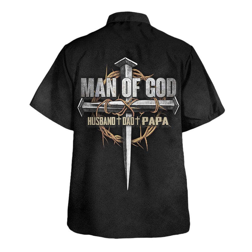 Jesus Man Of God Husband Dad Papa Christian Religious Hawaiian Shirt Father's Day Gift