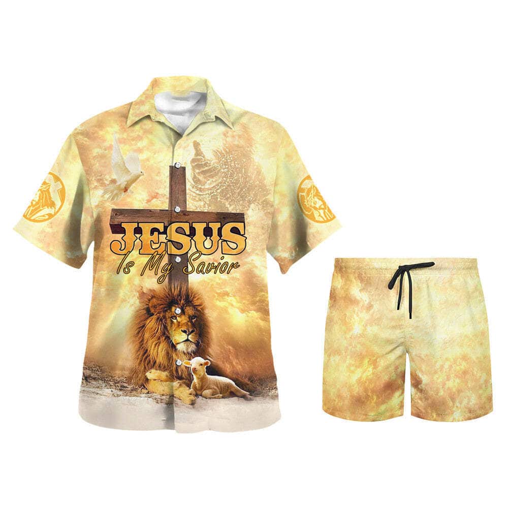Lion Jesus Is My Savior Cross Christian Religious Hawaiian Shirt Lion Jesus Is My Savior Cross Christian Religious Hawaiian Shirt