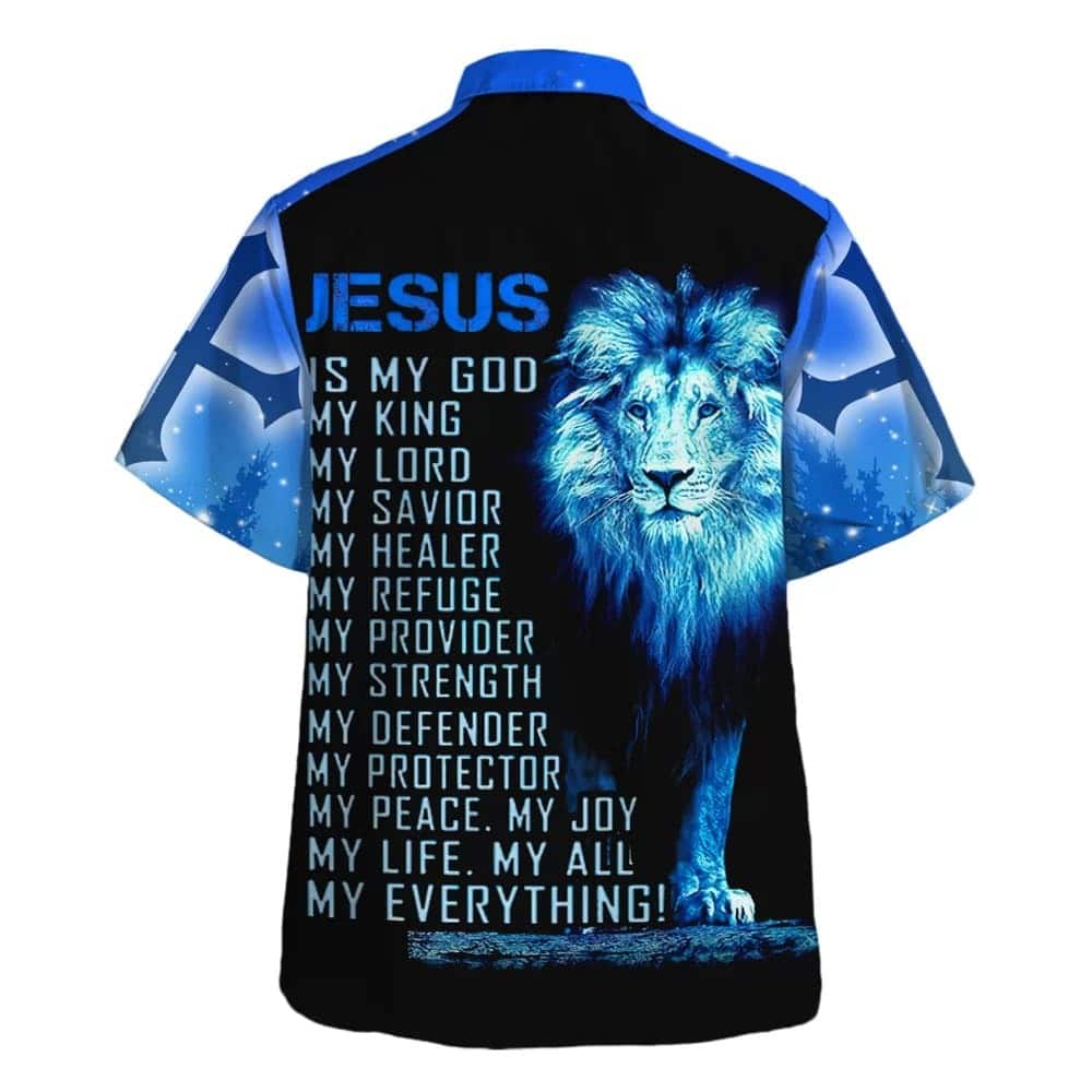 Christian Cross Blue Galaxy Christian Faith Religious Hawaiian Shirt