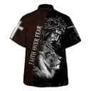 Jesus And Lion Bible Verse Faith Over Fear Christian Religious Hawaiian Shirt