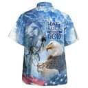 Independence Day Jesus And Eagle One Nation Under God Christian Religious Hawaiian Shirt
