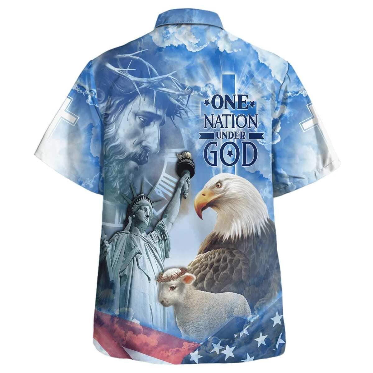 Independence Day Jesus And Eagle One Nation Under God Christian Religious Hawaiian Shirt Independence Day Jesus And Eagle One Nation Under God Christian Religious Hawaiian Shirt