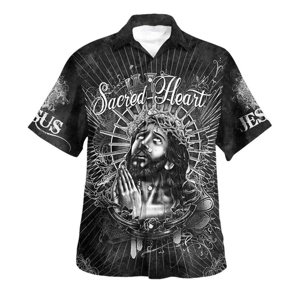 Sacred Heart Jesus Christ Pray Christian Summer Hawaiian Shirt