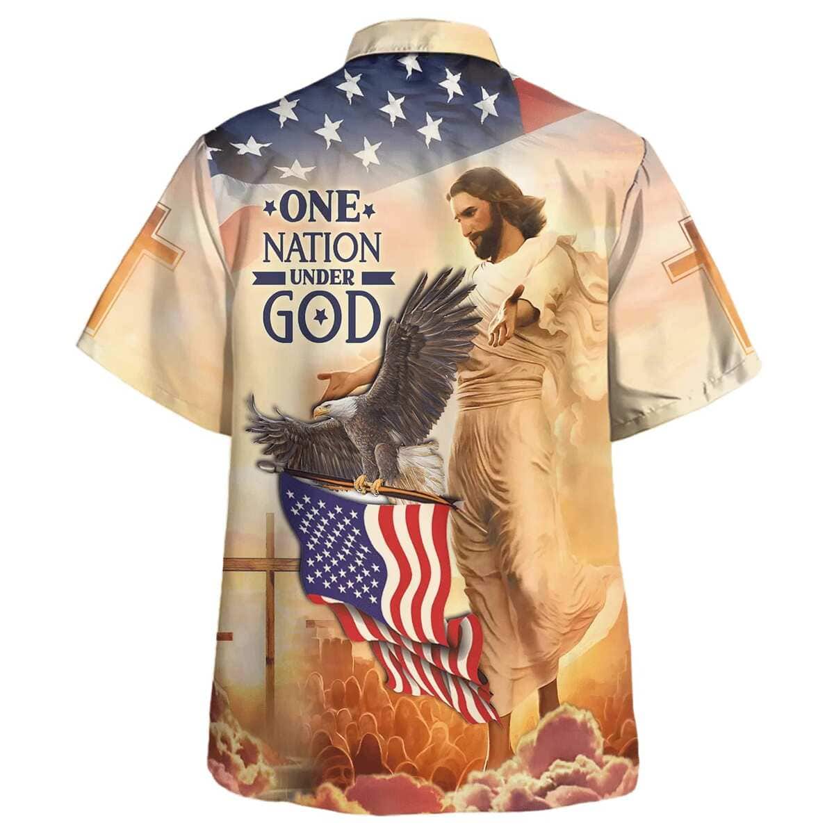 Independence Day One Nation Under God Jesus Eagle Christian Summer Hawaiian Shirt Independence Day One Nation Under God Jesus Eagle Christian Summer Hawaiian Shirt