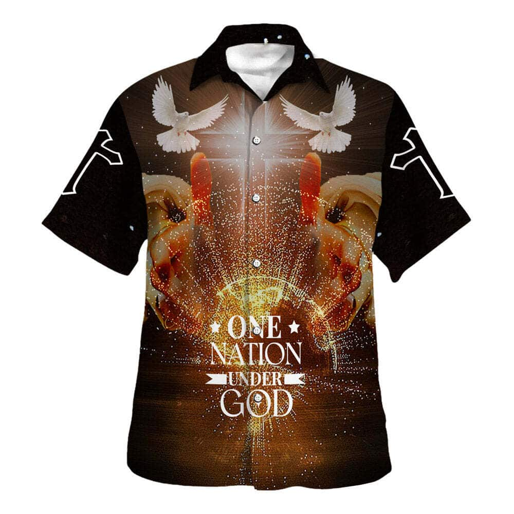 One Nation Under God Hand Of God Christian Summer Hawaiian Shirt