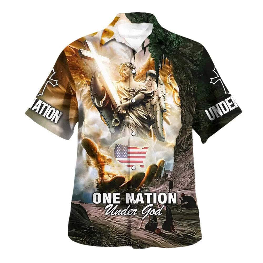 4th Of July American Patriot One Nation Under God Christian Christian Summer Hawaiian Shirt