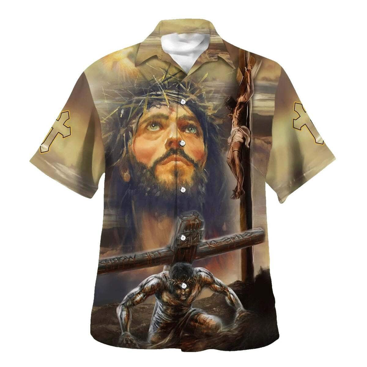 Jesus Portrait Crucifixion Of Jesus Christian Summer Hawaiian Shirt